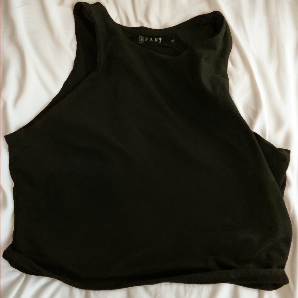 EFAN Womens Black Cropped Sleeveless Top